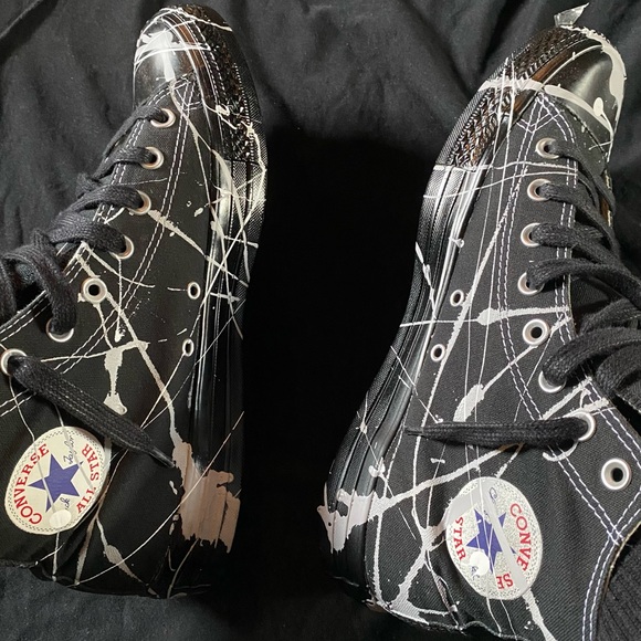 Converse Other - Converse Black, White, & Gray Splatter High-Tops